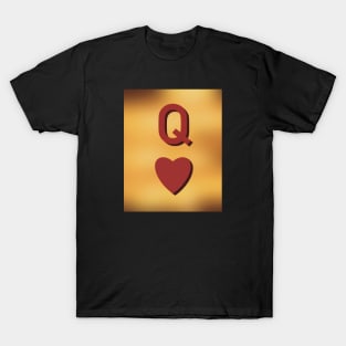 Golden Queen Of Hearts Card T-Shirt